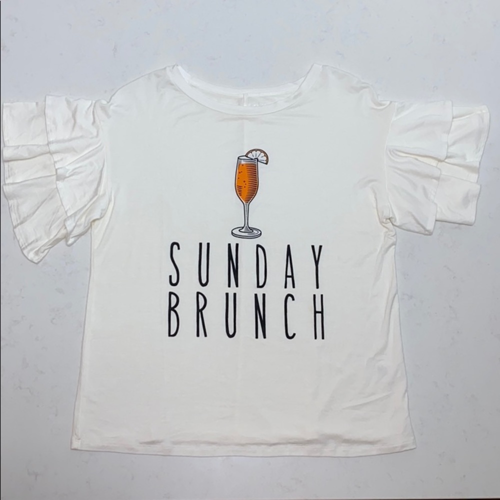 Alya Sunday Brunch Ruffle Sleeve Tee